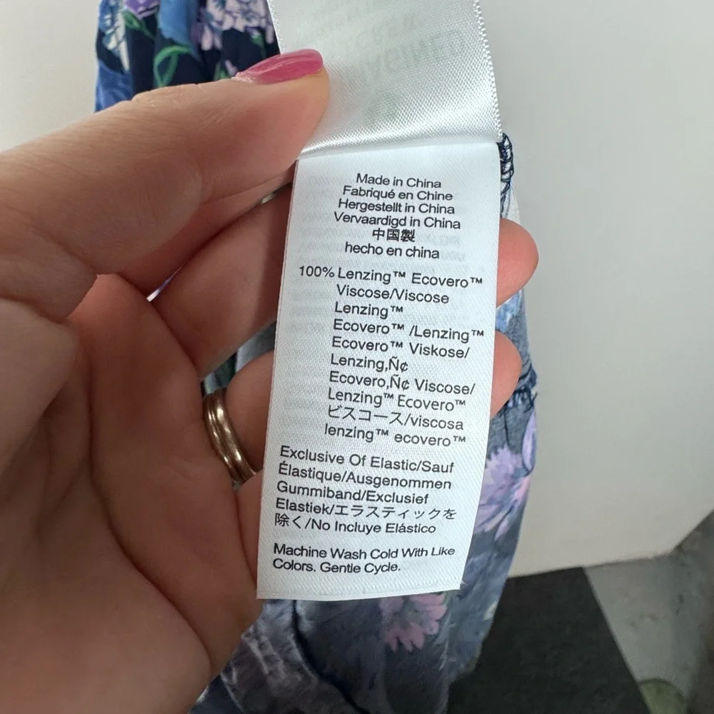 J.Crew Smocked Tie-Shoulder Dress Retro Floral M